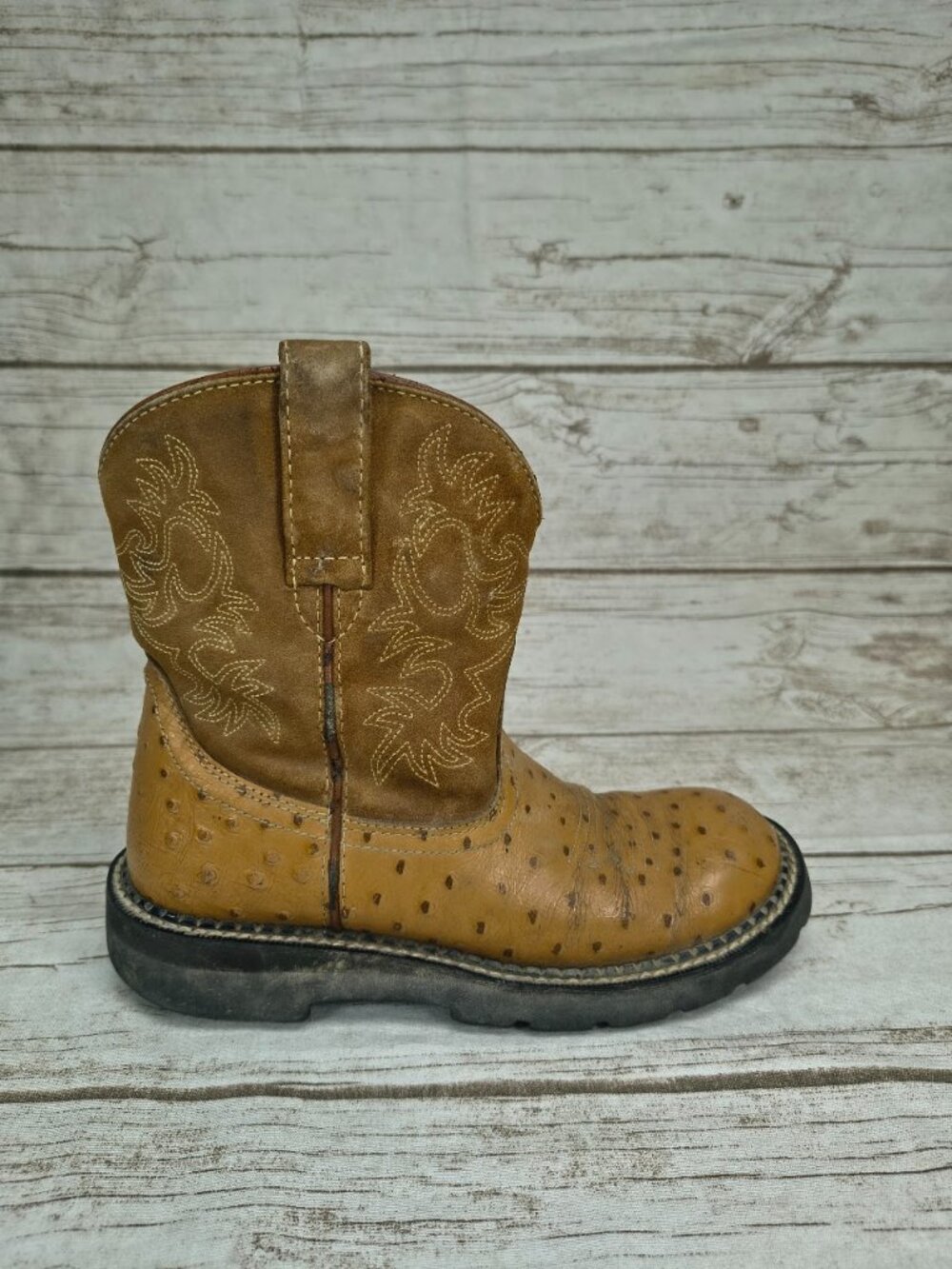 Ariat Fat Baby Tan Leather Western Boots Size 7B